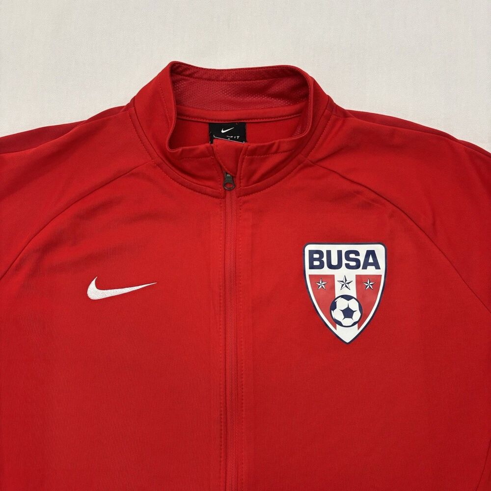 Nike Dri-Fit BUSA Red Full Zip Track Jacket Women’s Large Soccer Athletic Sporty - Picture 4 of 6